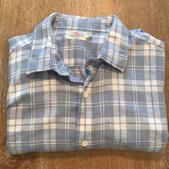 Faherty Other - Faherty Large Ventura Light Blue Plaid Sport Shirt